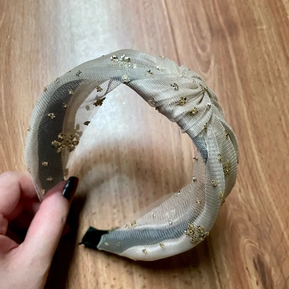 Beige Tulle Knot headband